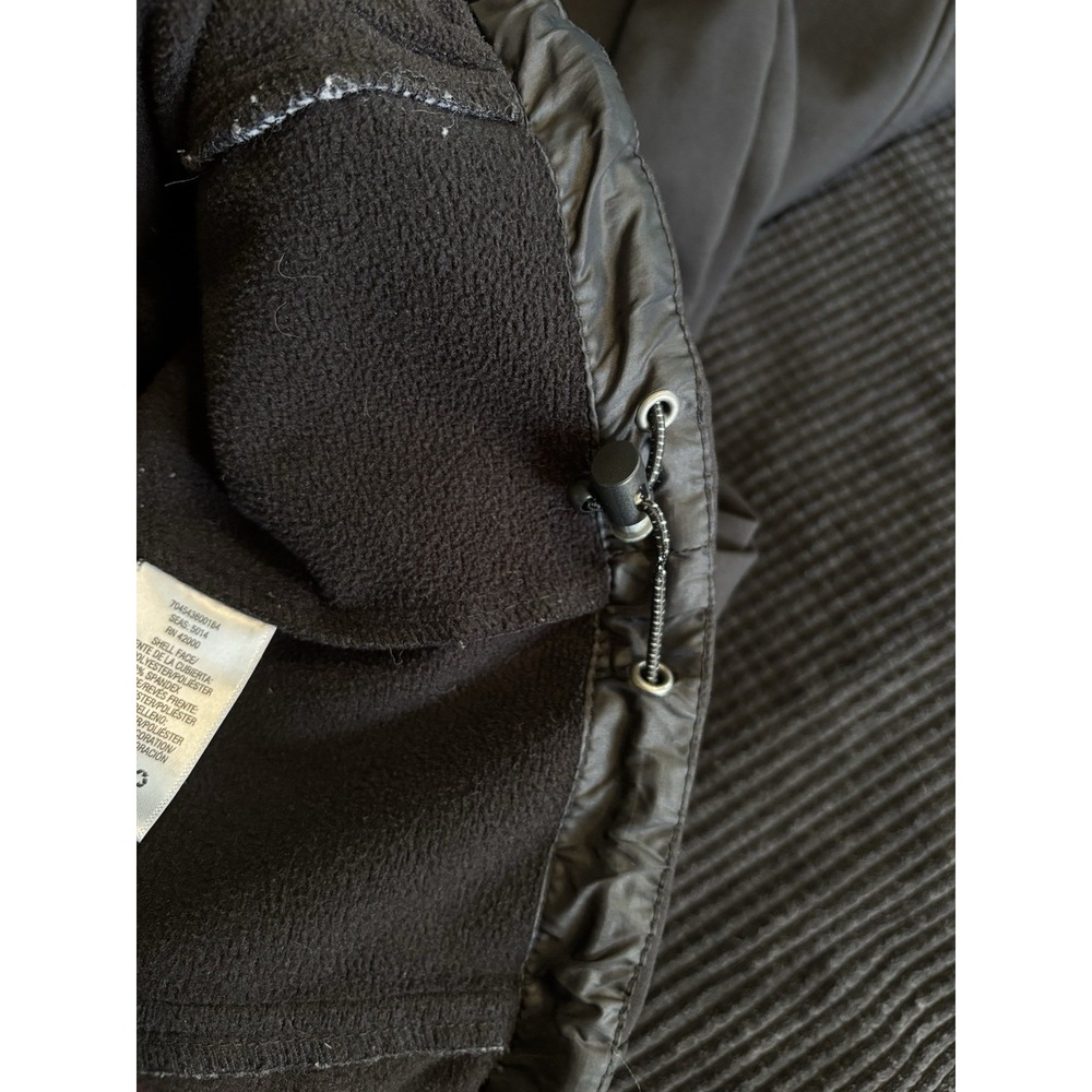 Athletech Puffer Jacket Zip Up Size Large Zip Pockets Fleece Lined Black Toggle - Picture 8 of 8